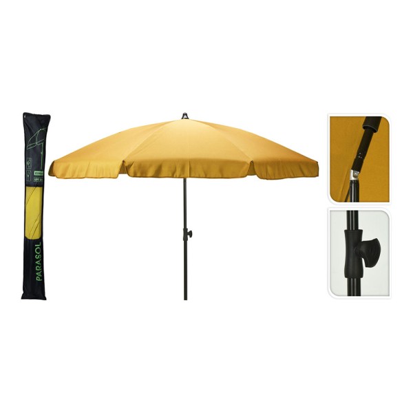 Parasol amarillo, inclinable, 200 cm